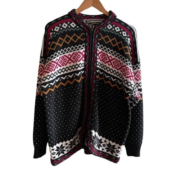 Ossi Skiwear ~ Wool Blend Knit Jacket ~ size Large - Picture 1 of 8